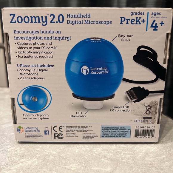 Learning Resources Zoomy 2.0 Handheld Digital Microscope STEM 54X Magnific. NEW! - Picture 3 of 6